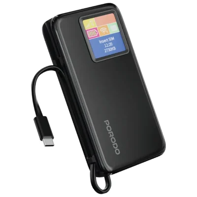 PDPBFCH087BK-Porodo-4G-LTE-_-WiFi-6-Pocket-Router-with-10000mAh-Power-Bank-_Black